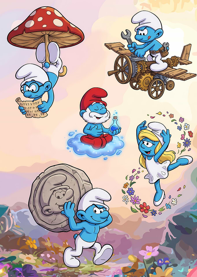 The Smurfs Character Collage