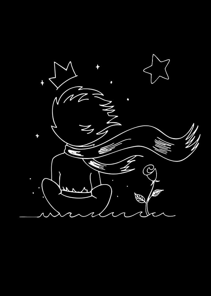 The Little Prince Minimalist Line Art