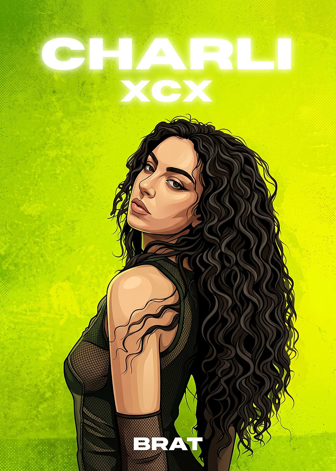 Charli XCX Brat Album Art Illustration