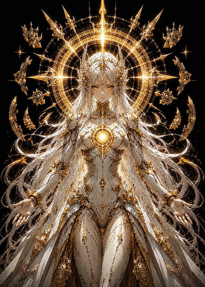 Celestial Goddess with Golden Halo