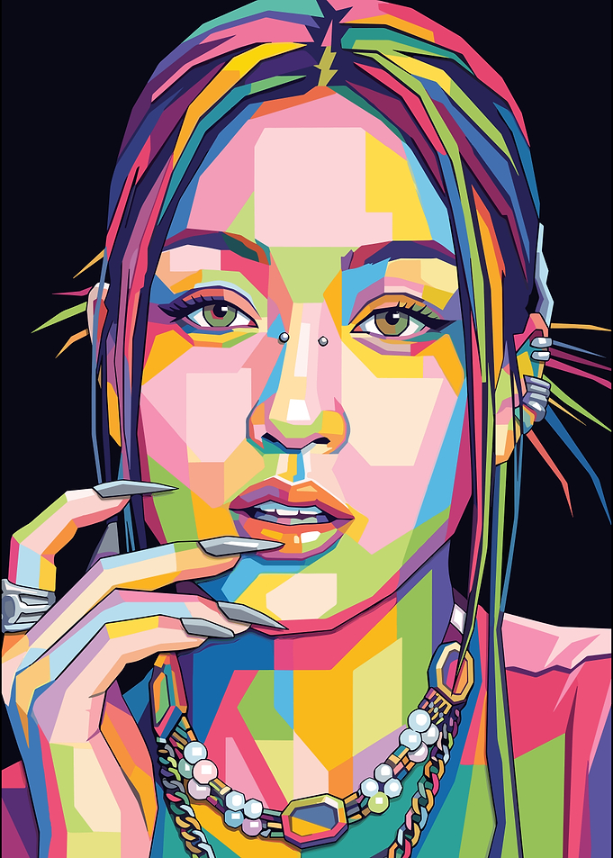 Colorful Pop Art Portrait of JIHYO TWICE