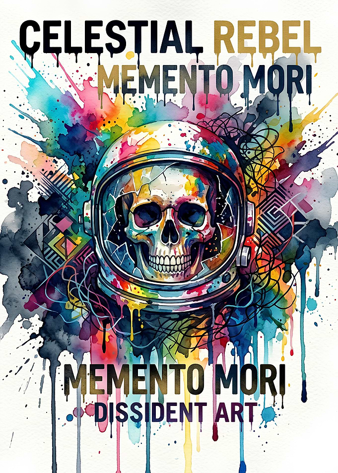 Celestial Rebel Memento Mori Astronaut Skull