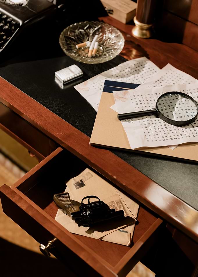 Vintage Detective Desk Scene