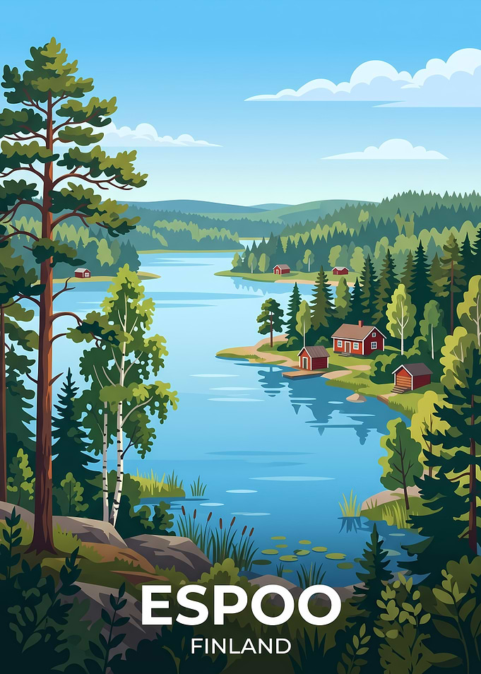 Espoo Finland Travel Poster
