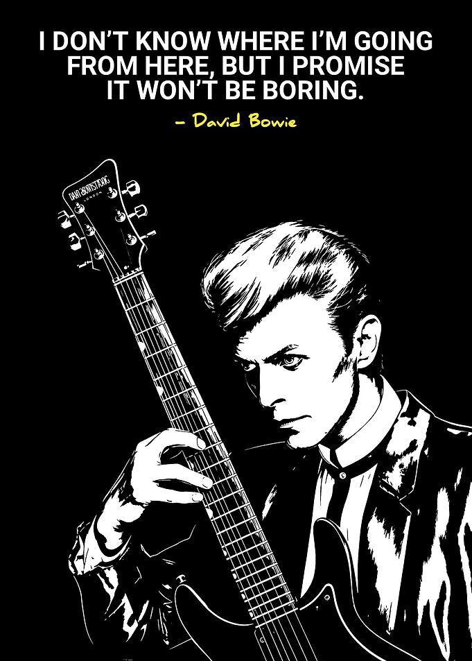 David Bowie Quote Guitar Poster