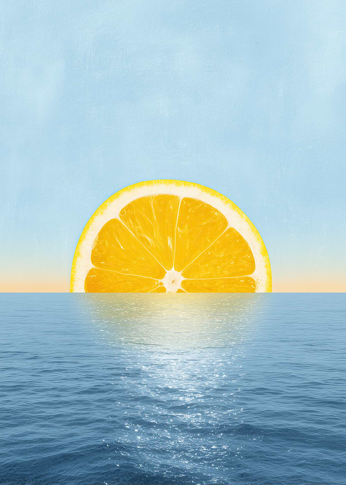 Lemon Sunrise over the Ocean