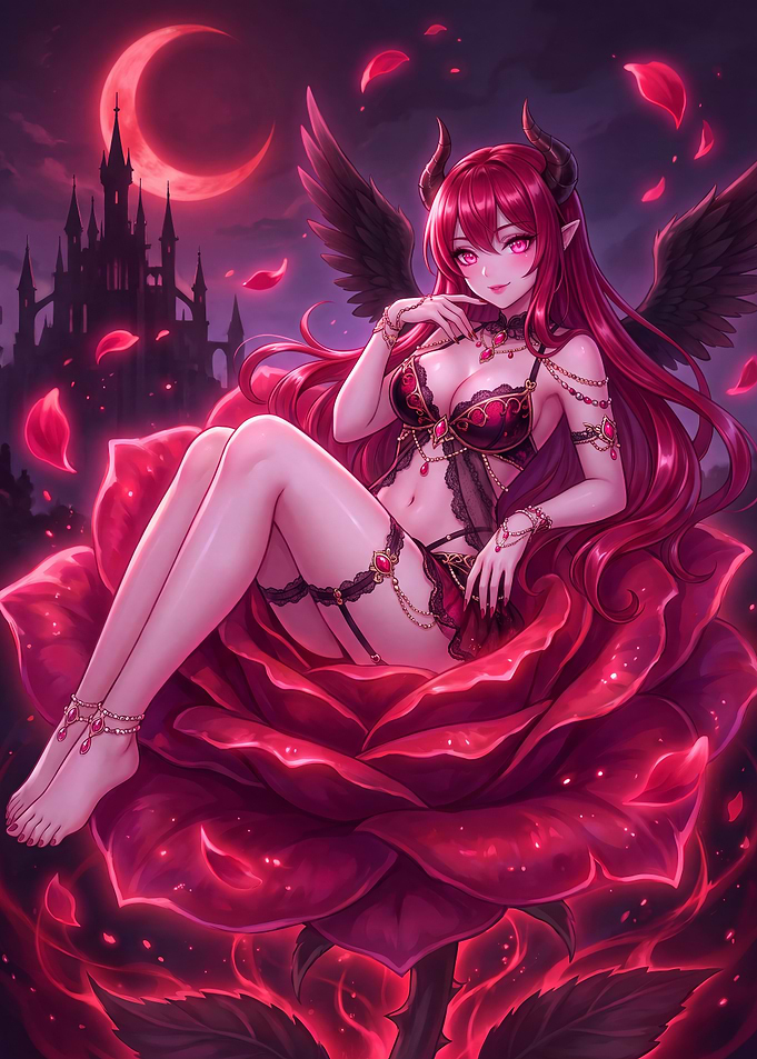 Succubus Queen on Giant Rose