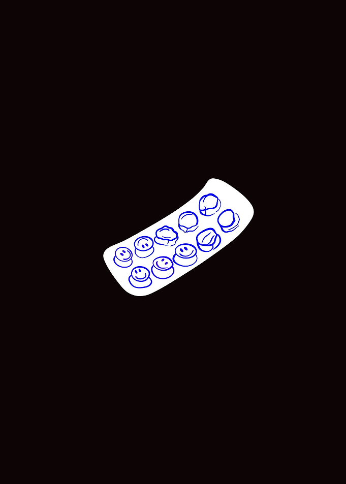 Minimalist Smiley Face Pill Blister Pack
