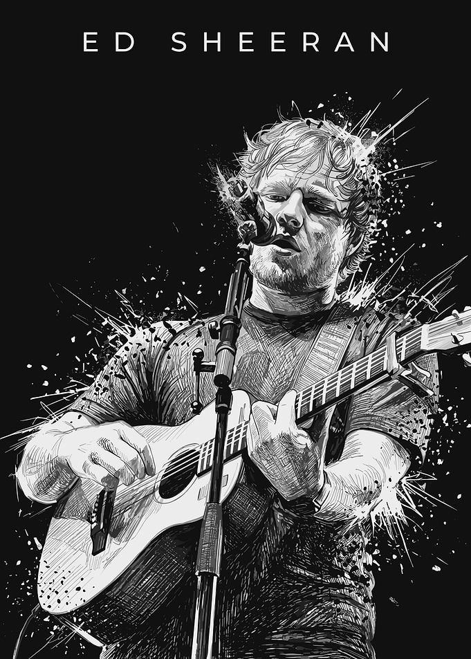 Ed Sheeran Sketch Art Poster