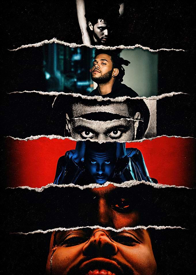 The Weeknd Torn Paper Collage