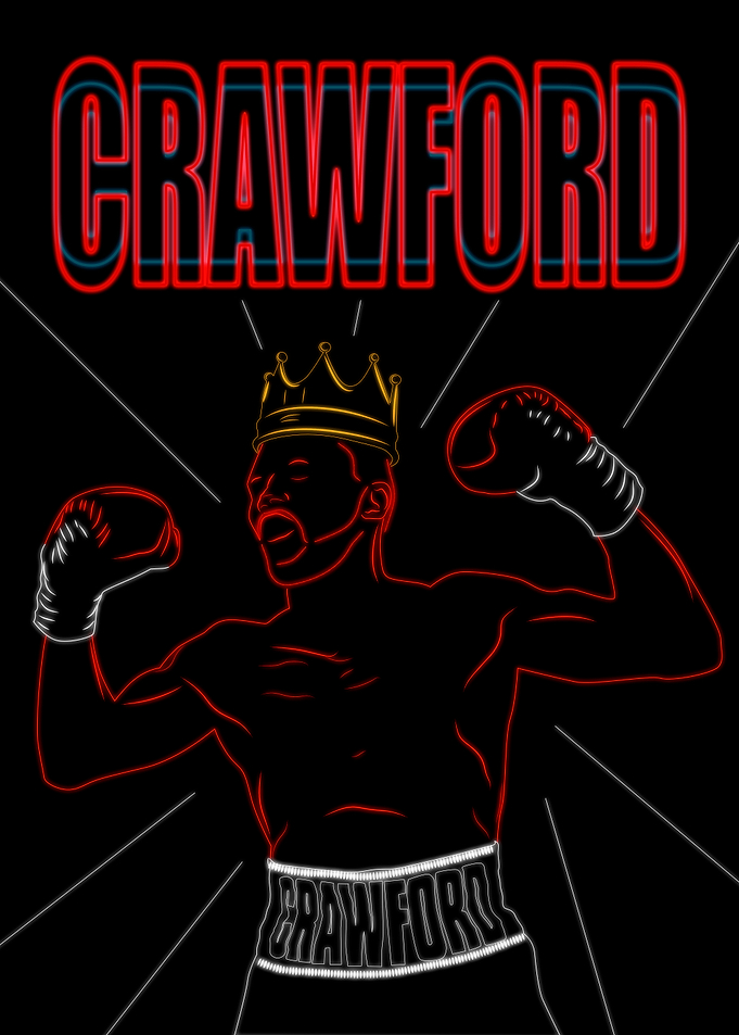 Terence Crawford Boxing Neon Poster