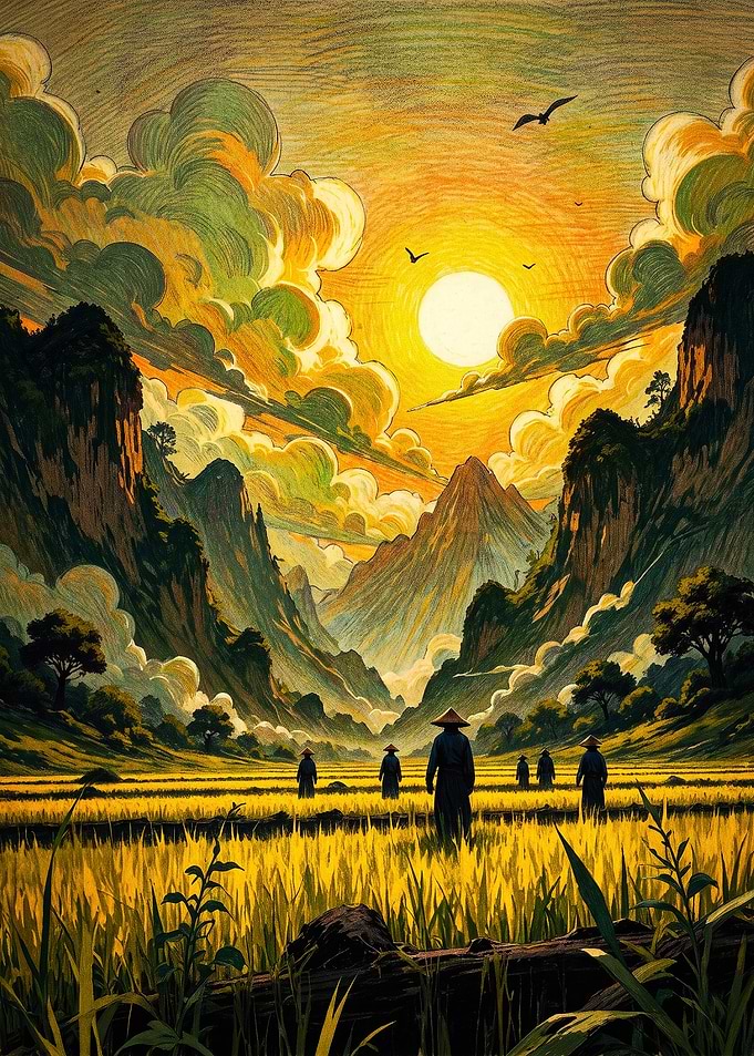 Farmers in Golden Rice Fields