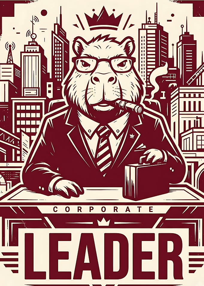 Corporate Leader Capybara Poster