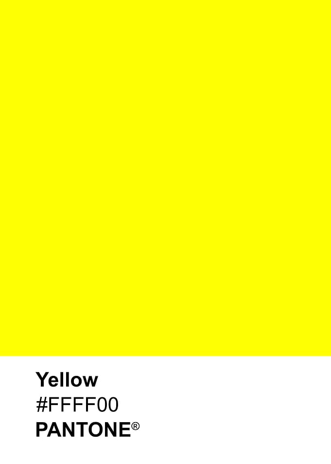 Solid Yellow Pantone Color Swatch