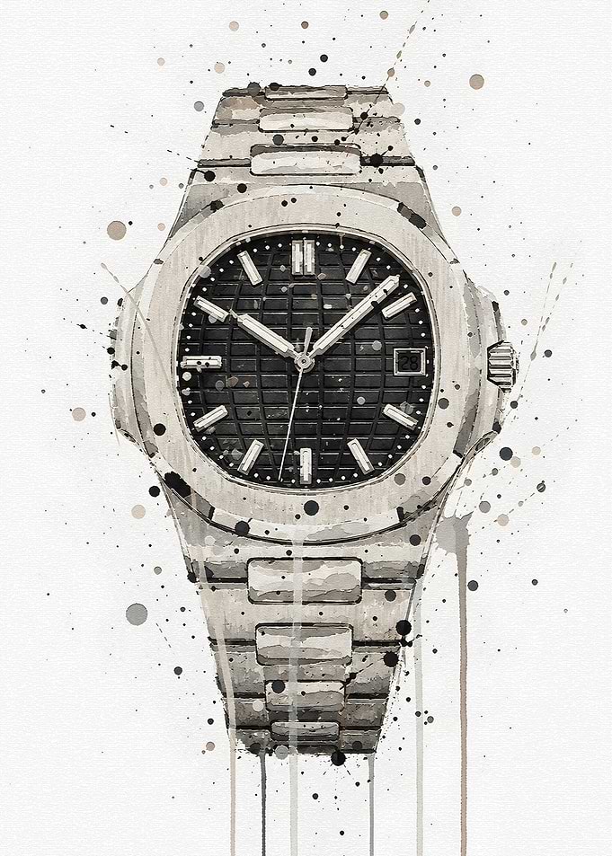 Watercolor Patek Philippe Nautilus Watch Art