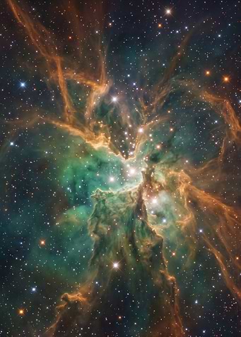 Emerald Nebula and Newborn Stars