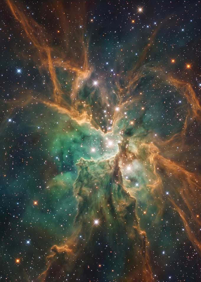 Emerald Nebula and Newborn Stars