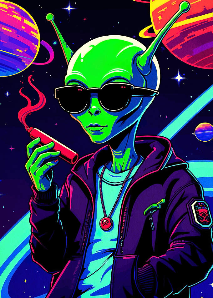 Cool Alien in Space Streetwear