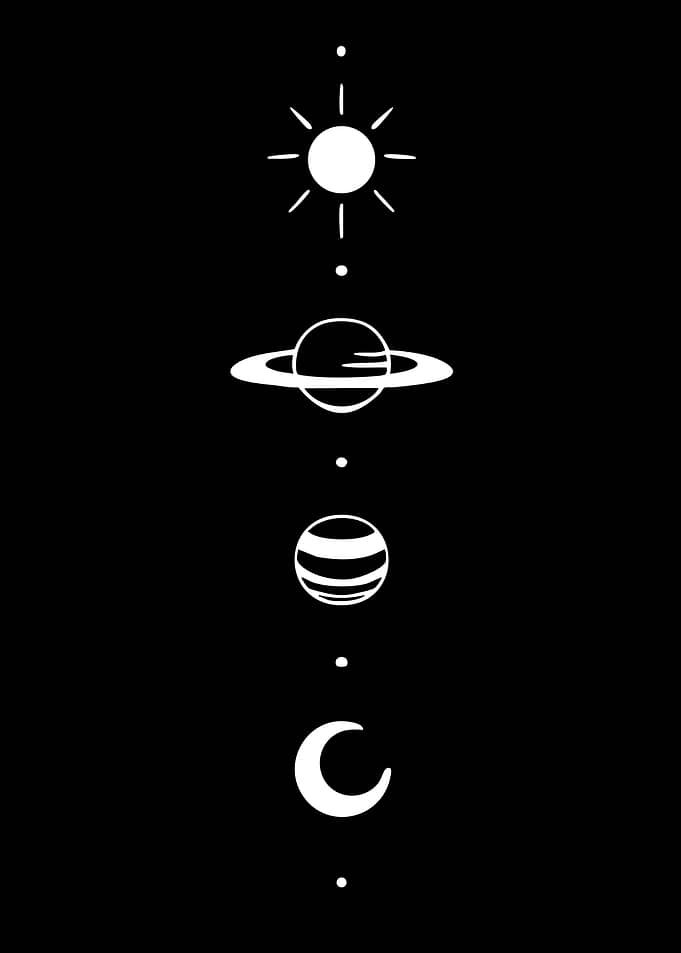 Minimalist Celestial Vertical Alignment