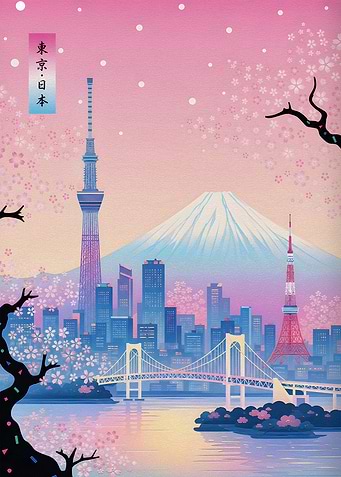 Tokyo Skyline with Mount Fuji