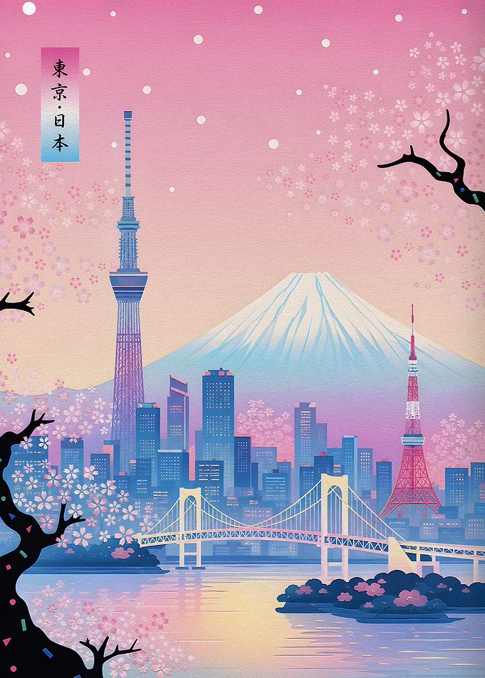 Tokyo Skyline with Mount Fuji