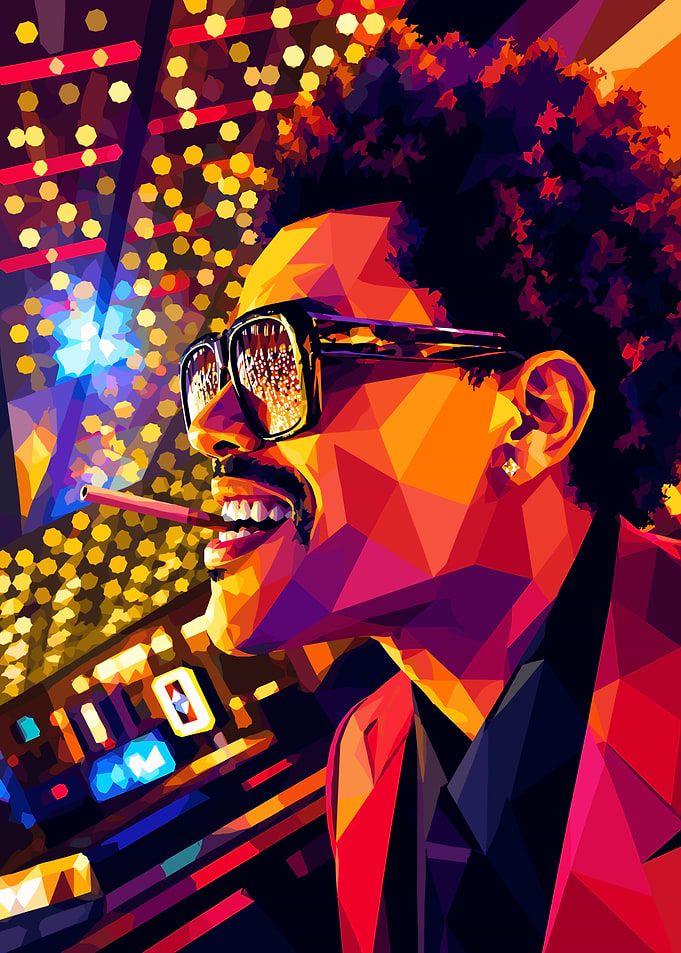 The Weeknd Low Poly Portrait