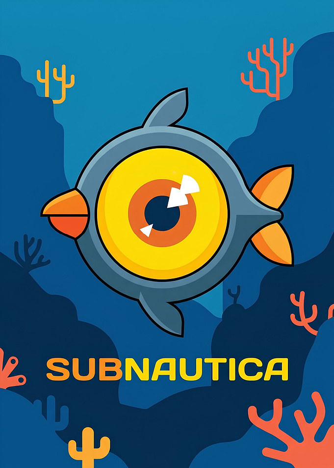 Subnautica Peeper Fish Minimalist Poster