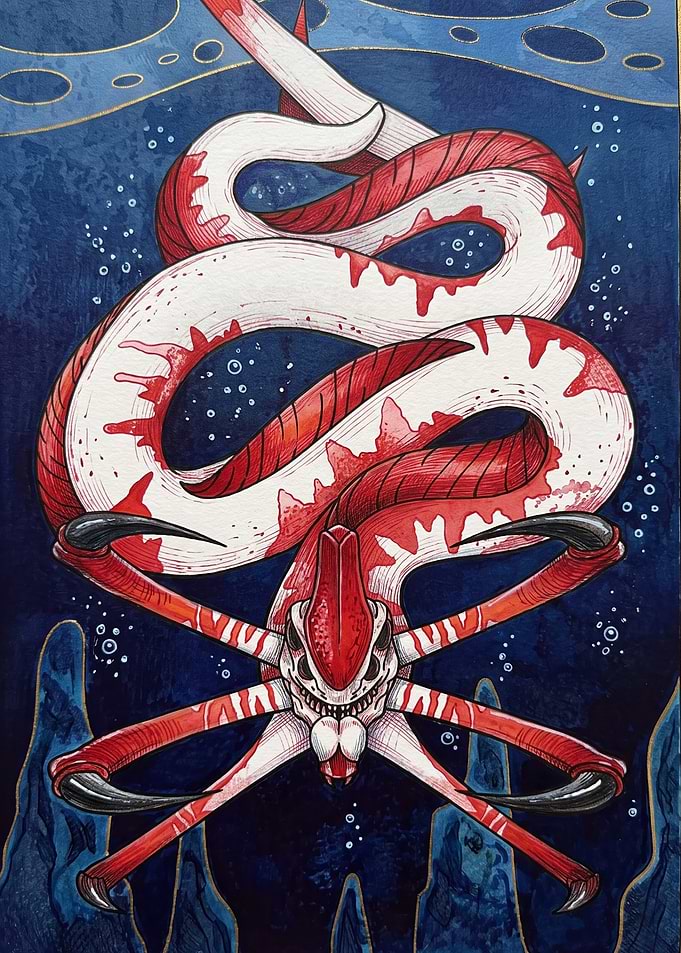 Subnautica Reaper Leviathan Illustration