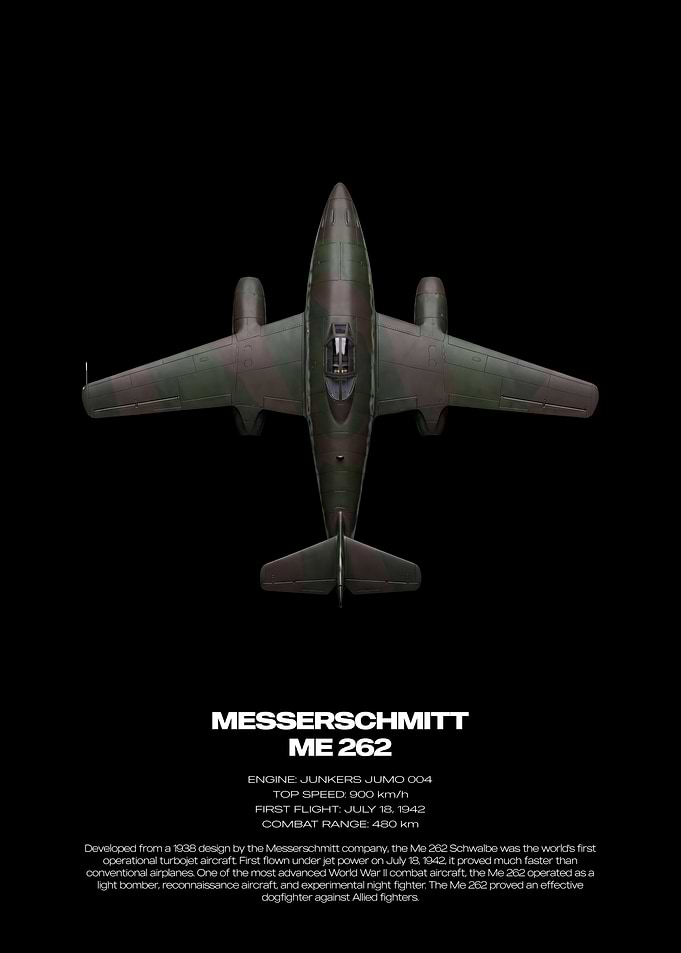 Messerschmitt Me 262 Technical Poster
