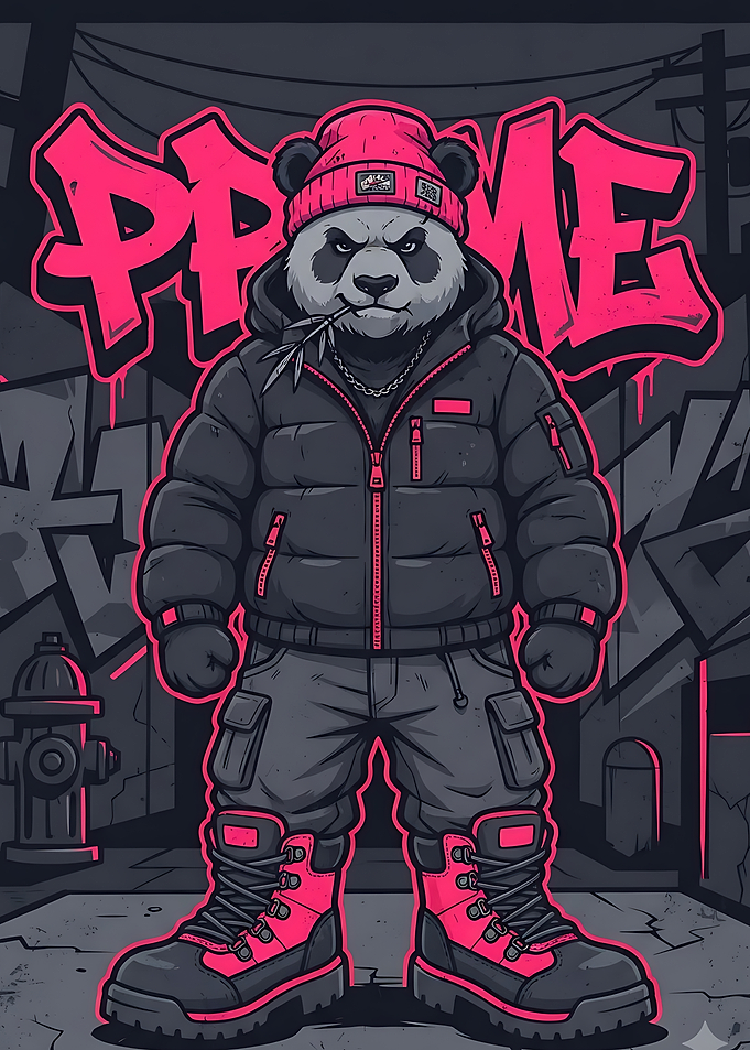 Streetwear Panda Graffiti Art