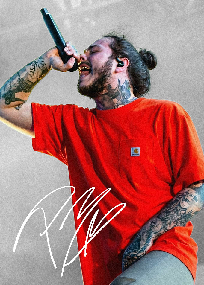 Post Malone Performing Live with Autograph