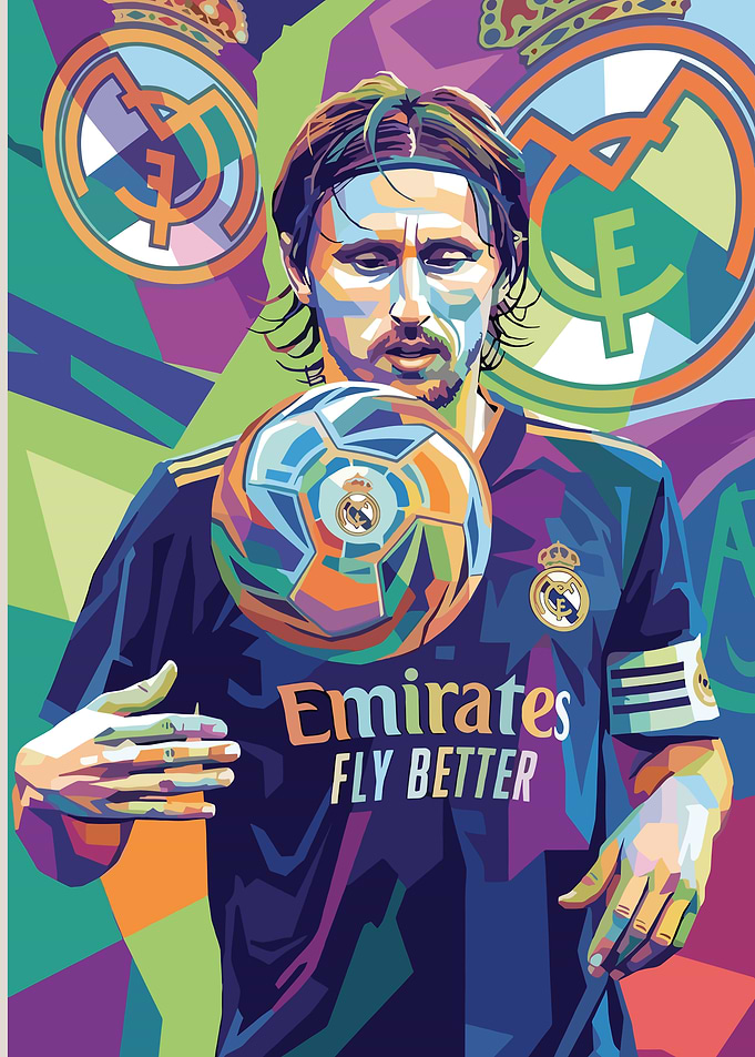 Luka Modric Pop Art Portrait