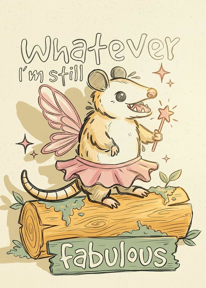 Fabulous Fairy Opossum Illustration
