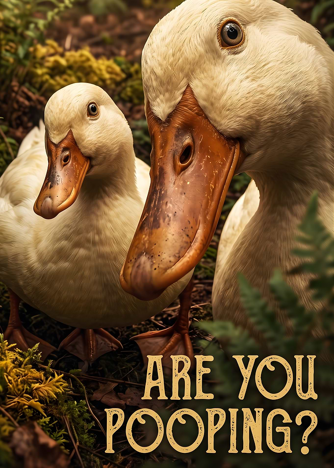 Funny Ducks Asking Are You Pooping