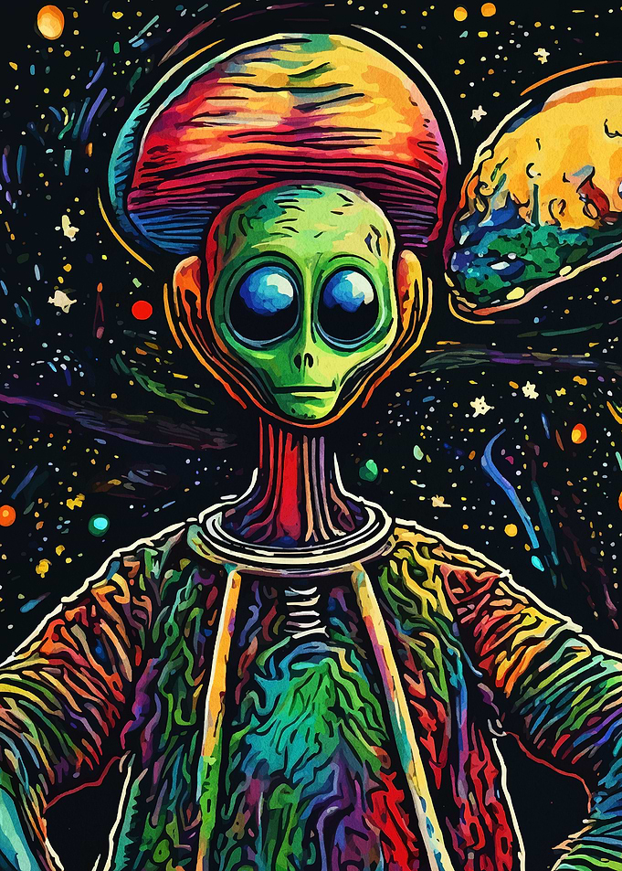 Psychedelic Alien in Deep Space