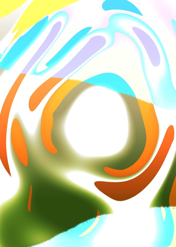 Abstract Swirling Colorful Fluid Shapes