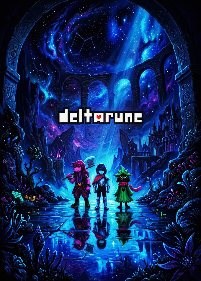 Deltarune Trio in Cosmic Landscape