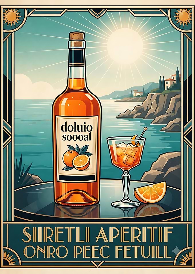 Vintage Style Orange Aperitif Poster