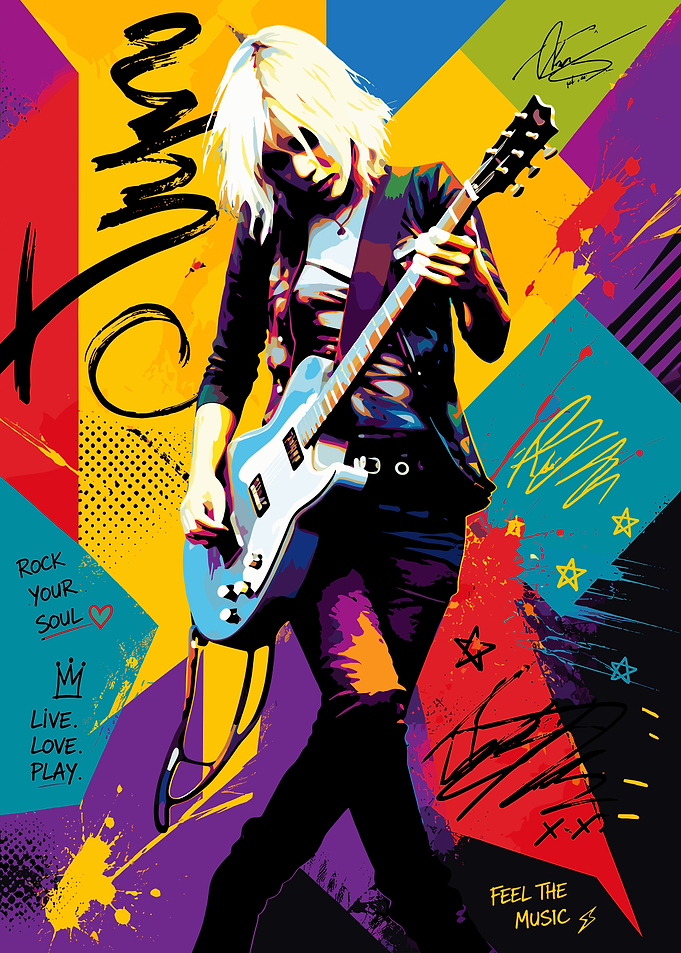 Pop Art Electric Guitarist Poster