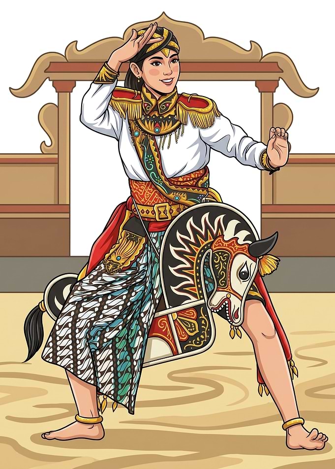 Javanese Kuda Lumping Traditional Dancer