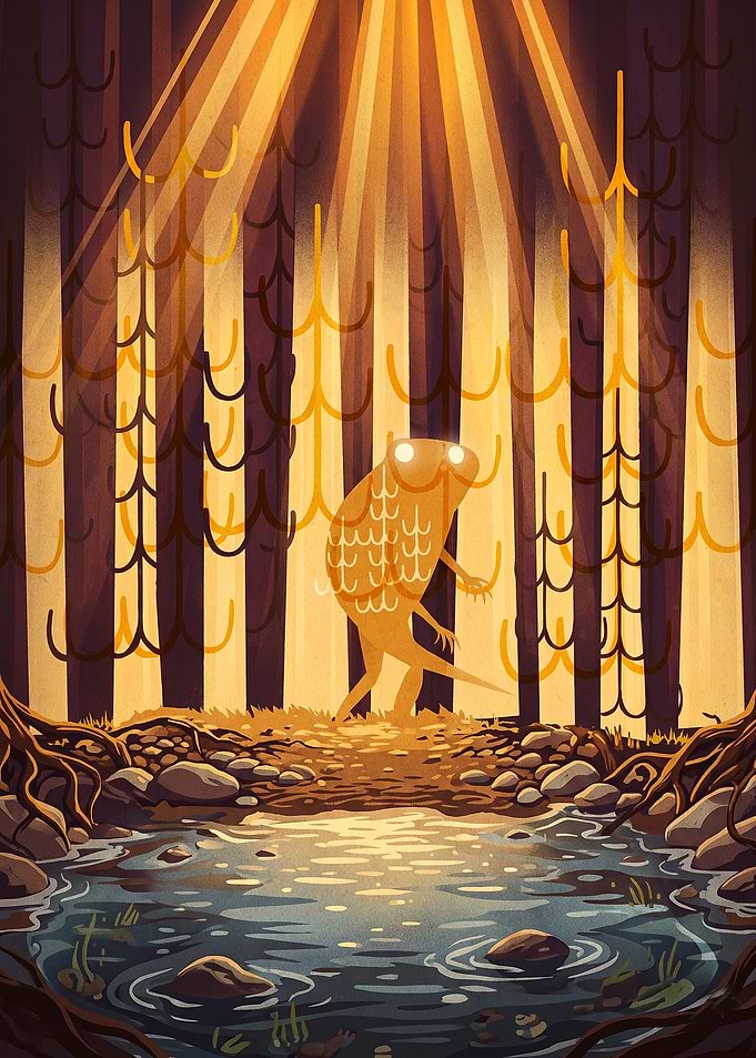 Cryptid Creature in Golden Forest