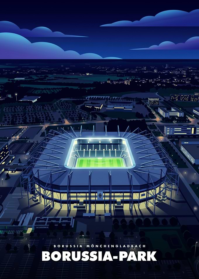 Borussia-Park Stadium Night