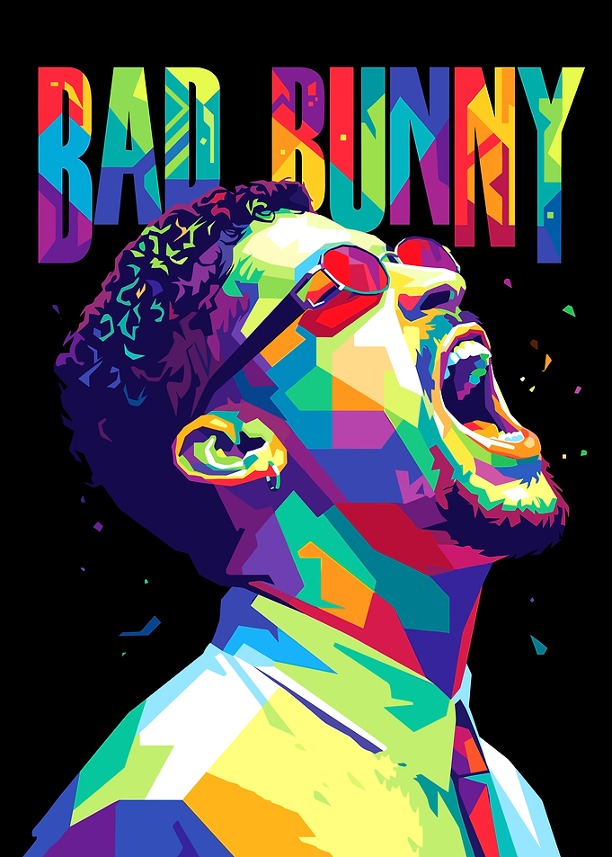Bad Bunny Pop Art Portrait