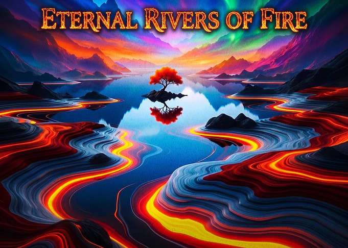 Eternal Rivers of Fire Landscape