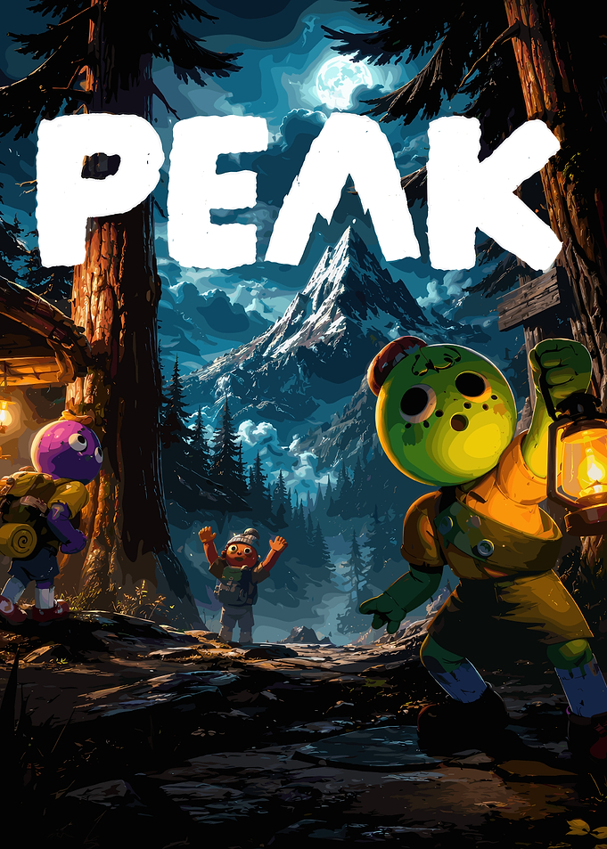 Peak Adventure Cartoon Poster