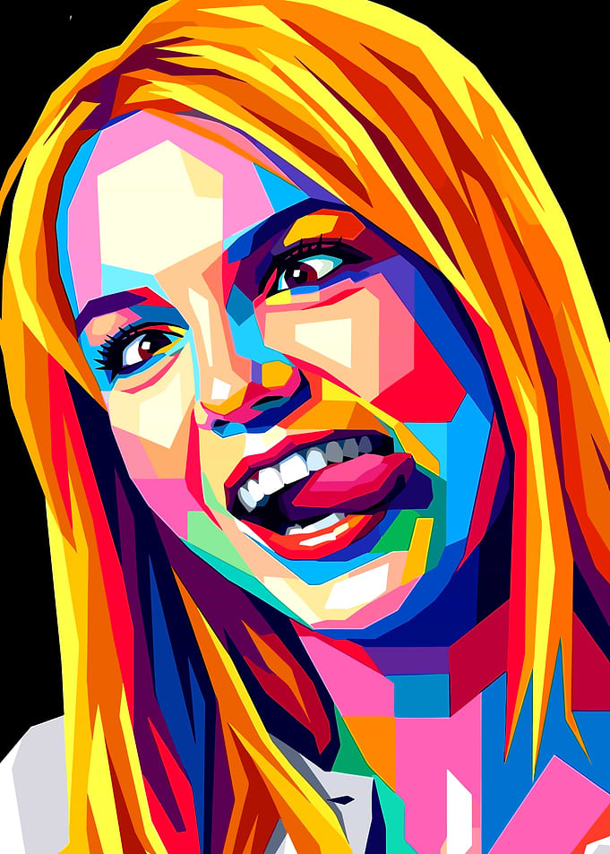 Britney Spears WPAP Pop Art Portrait