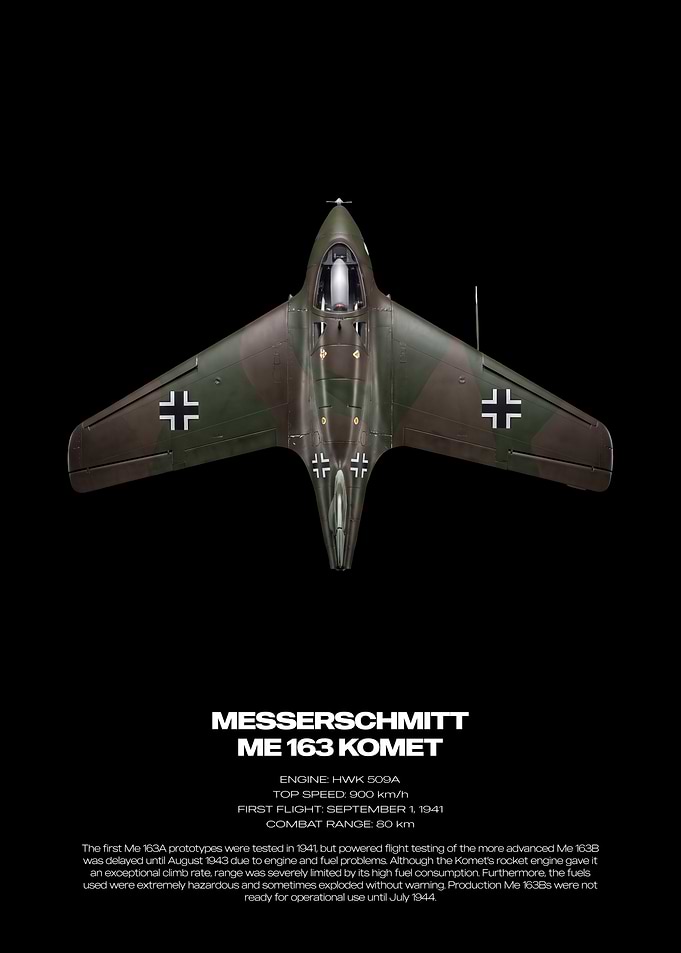 Messerschmitt Me 163 Komet Technical Poster