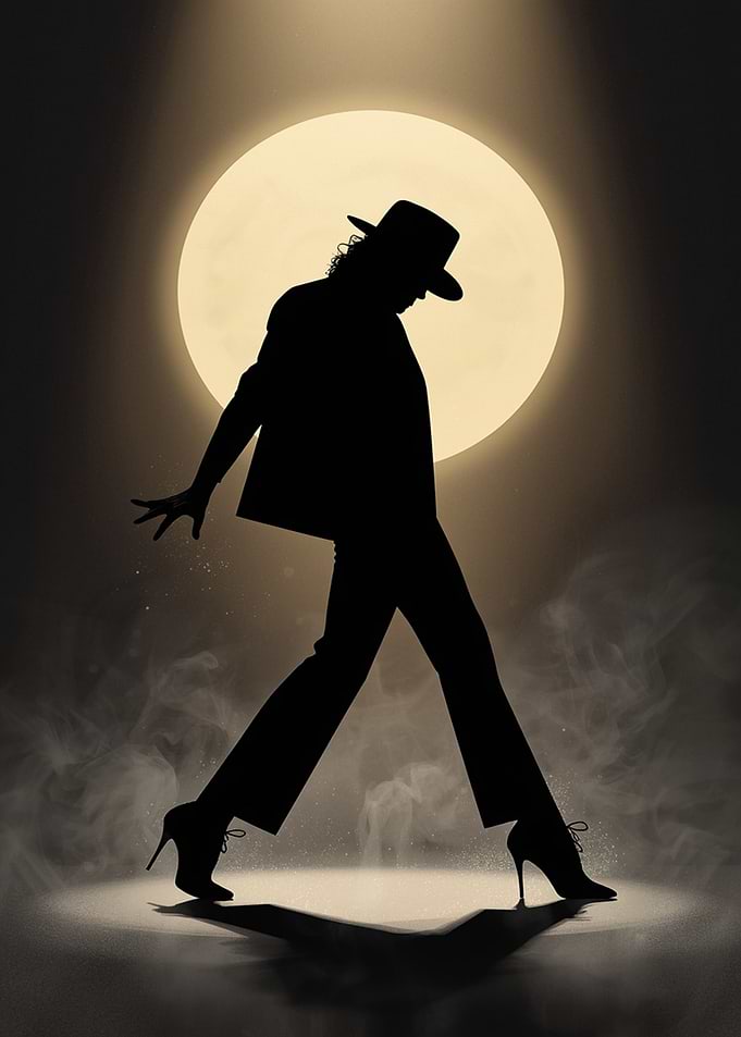 Michael Jackson Silhouette Moonwalk Poster
