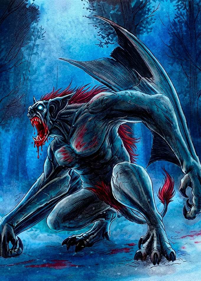 Fierce Bat-Like Monster in Forest