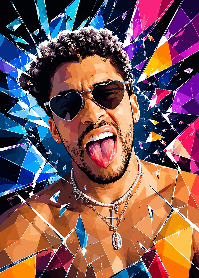 Bad Bunny Pop Art Portrait